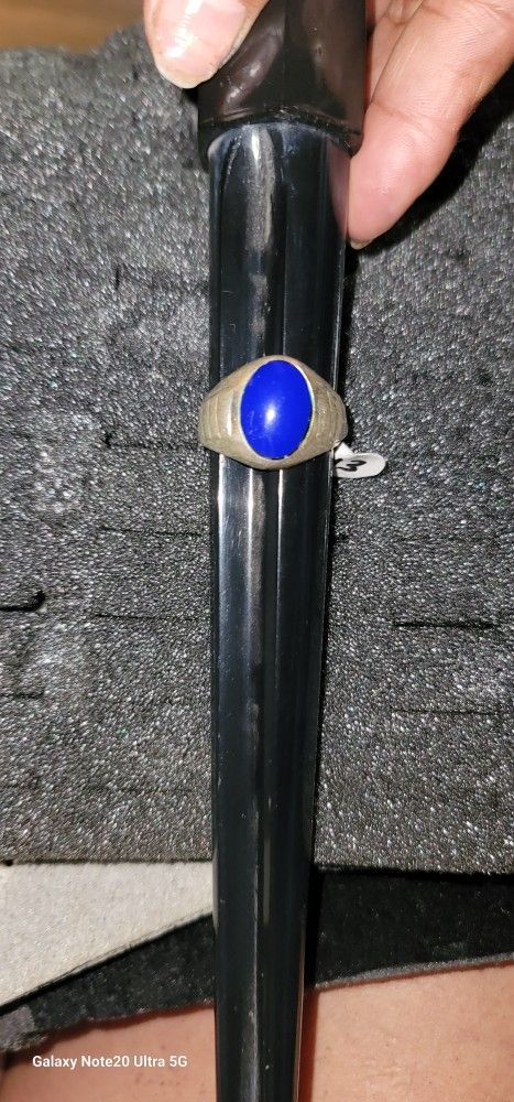 Men's Vintage Sterling silver Lapis ring Size 13