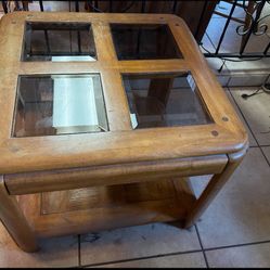 Oak Square End Table