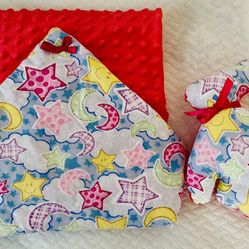 Baby Blanket With Matching Bunny (Stuffed With Squeaker)