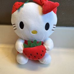 New Hello Kitty Holding A Strawberry Plush
