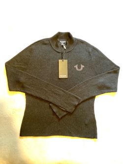 TRUE RELIGION Black Quarter Zip Women Size XL NWT