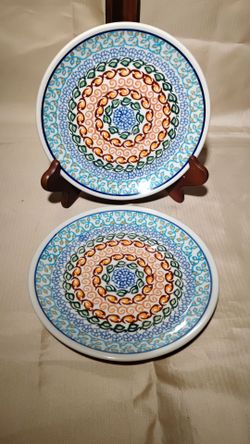 Vtg. Hand Painted Polish Pottery Dish