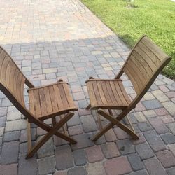 TEAK FOLDING CHAIRS