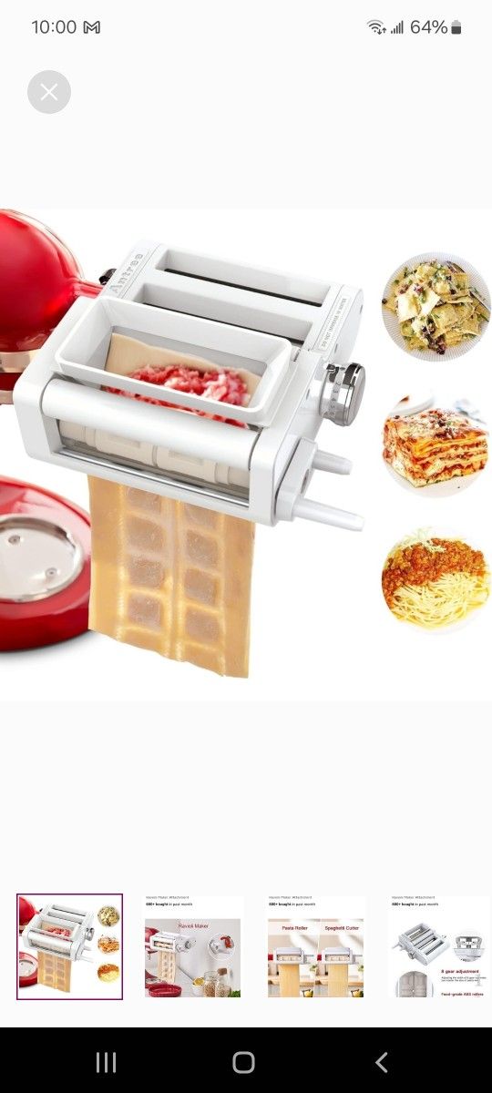 New In Box ANTREE 3-IN-1 Pasta Attachment & Ravioli Attachment Pasta Maker