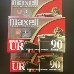 Maxell Audio Cassettes Normal Bias Ur 90 Minutes