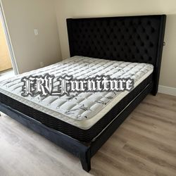 New King Bed Frame With Mattress
