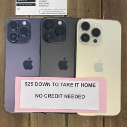 Apple iPhone 14 Pro Max Unlocked -90 Day Warranty-$1 DOWN-NO Credit Needed