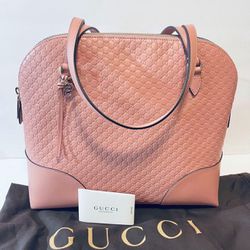 PLEASE READ DESCRIPTION BELOW‼️ Authentic Brand New Never Used Come With Dust Bag Gucci Pink Leather Satchel Purse Hand Bag 