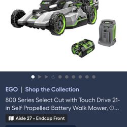 New EGO 800 Series Select Cut Self Propelled mower with 7.5 ah battery kit LM2135SP