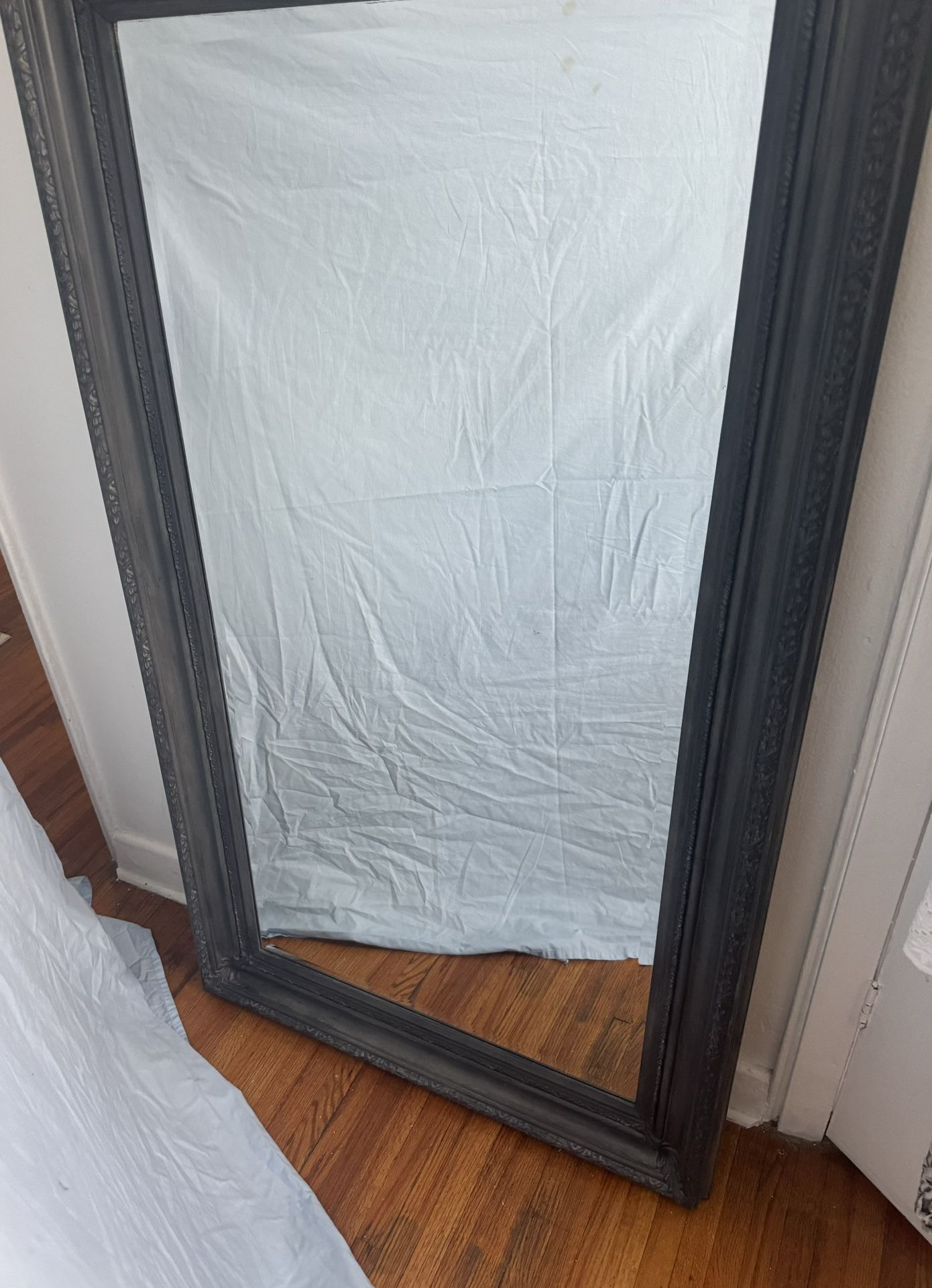 Floor And Hanging Wood Mirror Gray Size 32” X 56” X 2.5”