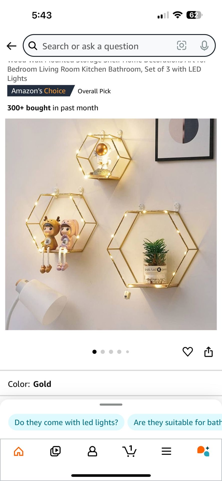 Hexagon Floating Shelves