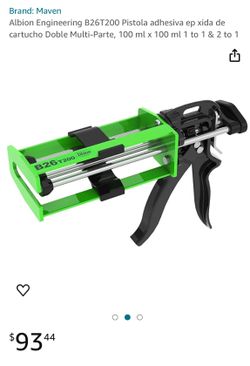 Albion Engineering B26T200 Pistola adhesiva ep xida de cartucho Doble Multi-Parte, 100 ml x 100 ml 1 to 1 & 2 to 1