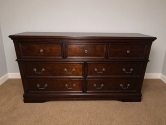 Dark Cherry 7-Drawer Dresser – Traditional Wood