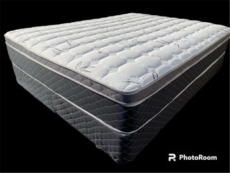 Cal king Bamboo Orthopedic Pillow Top Mattress And Boxspring!