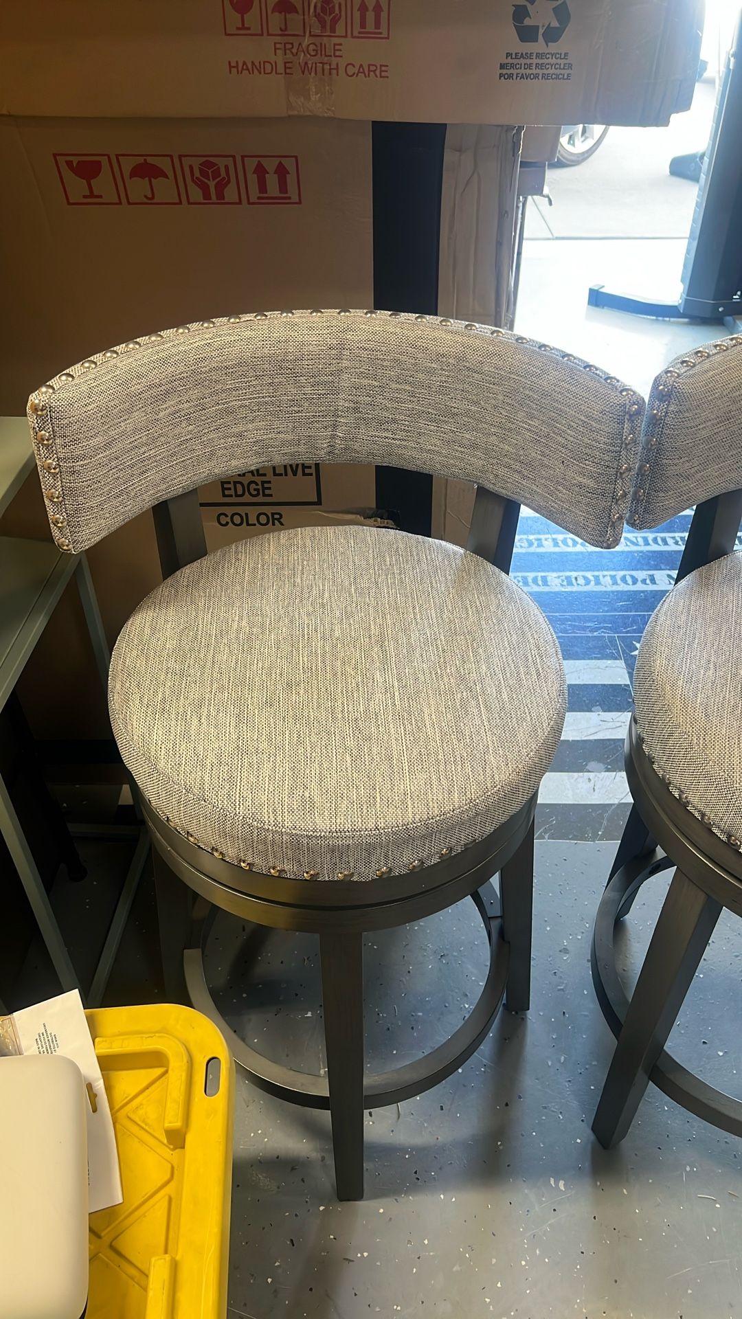 New Gray Colored Counter Height Bar Stool