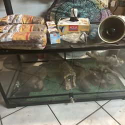 50.5 Gallon Reptile Tank And Supplies 