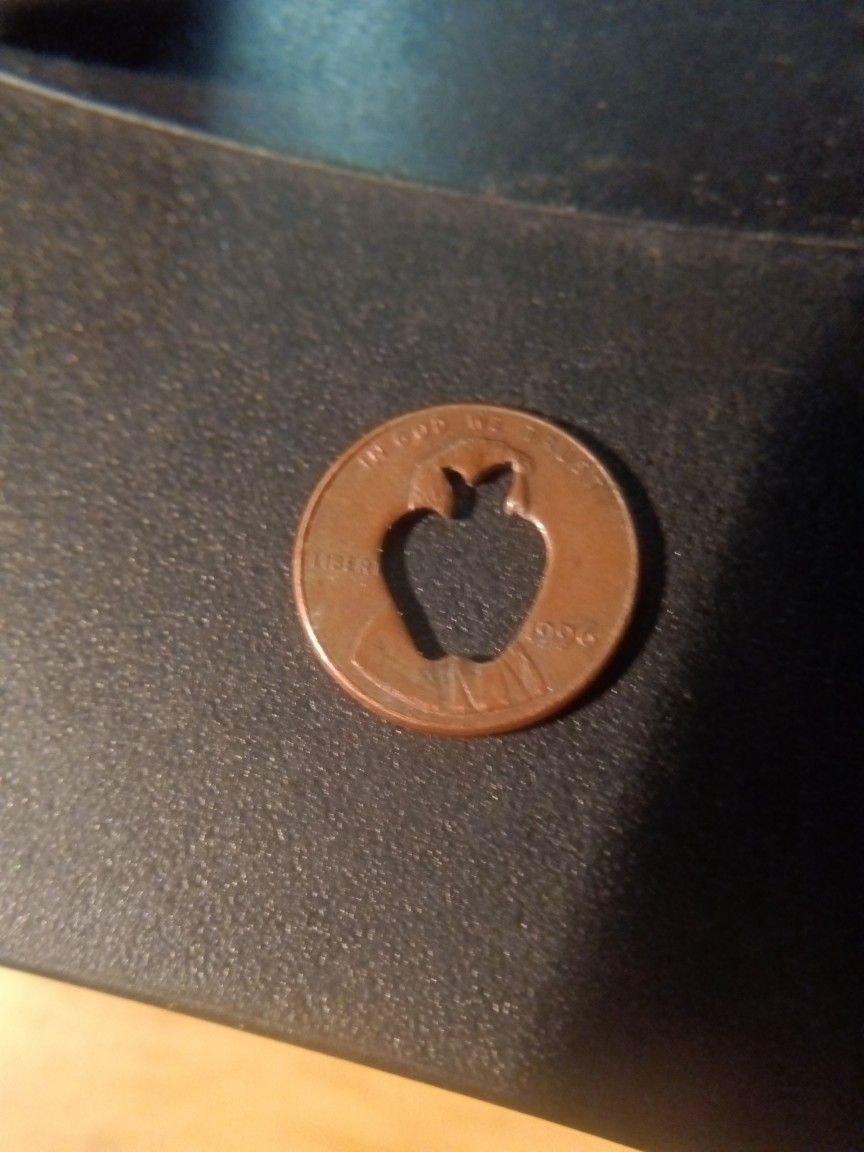 1996 Penny Apple Cut In The Penny.
