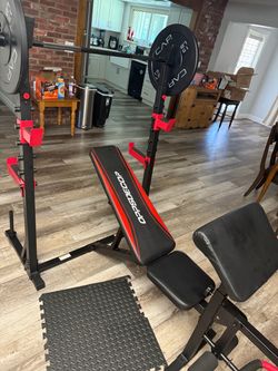 Bench Press / Squat Rack with weights