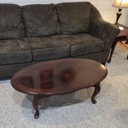 Oval Queen Anne Style  cherry coffee table.