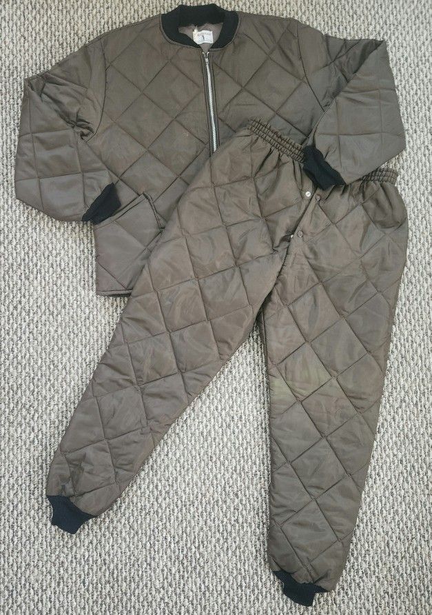 Vintage Men's Brown Quilted Two Piece Set