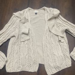 Womans Biege Ruffle Cardigan Size XL By Universal Thread # 15 