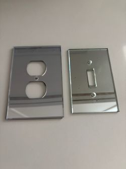 Mirror Glass Wall Plate Cover Set of 2