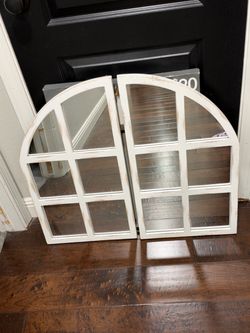 Arched Window Frame Wall Mirrors Set of 2