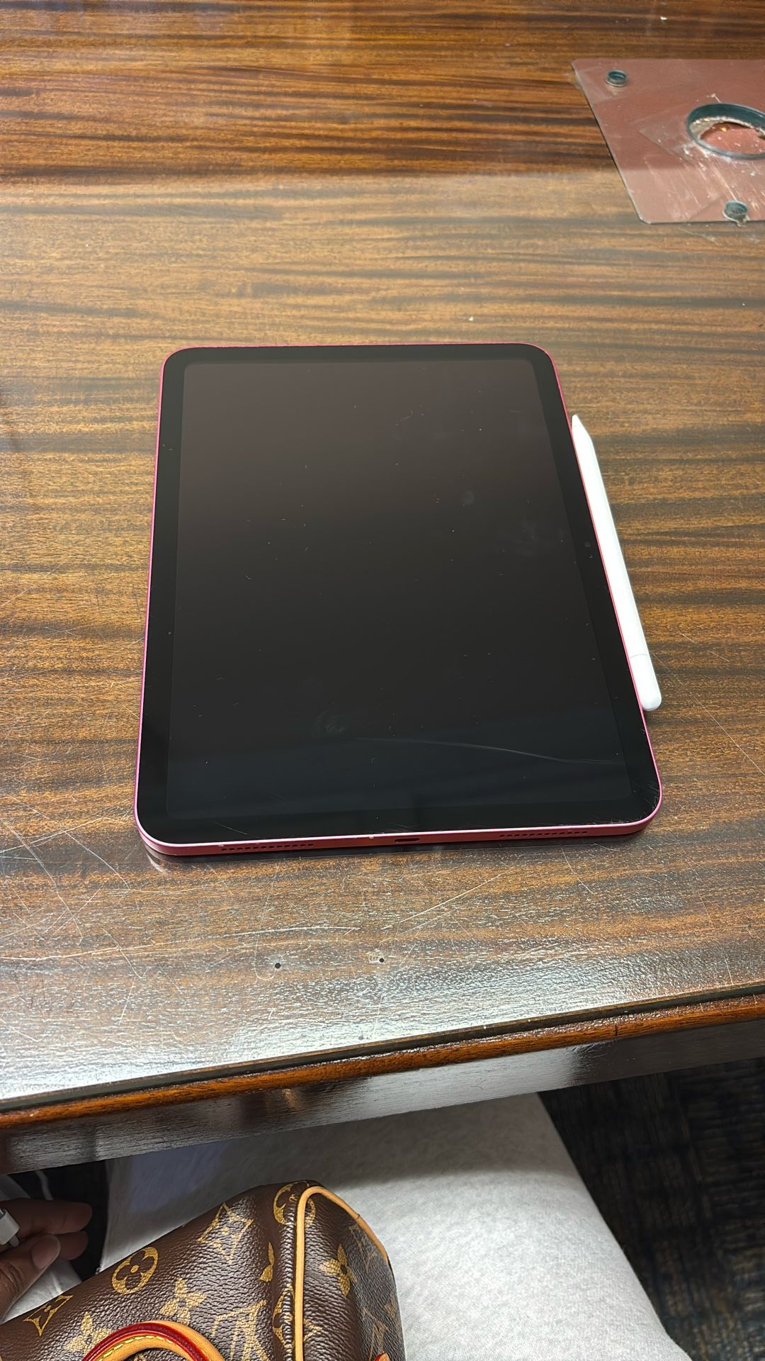 Pink iPad with Apple Pencil
