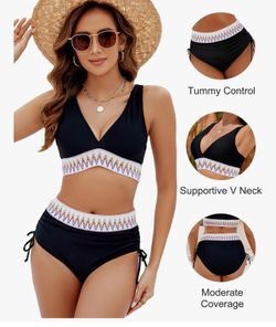 Sexy 2 Piece Tummy Control Bathing Suit Size: M