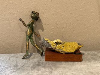 Malcolm Moran Bronze Sculpture Child Mimetite Mineral Base *For Restoration*