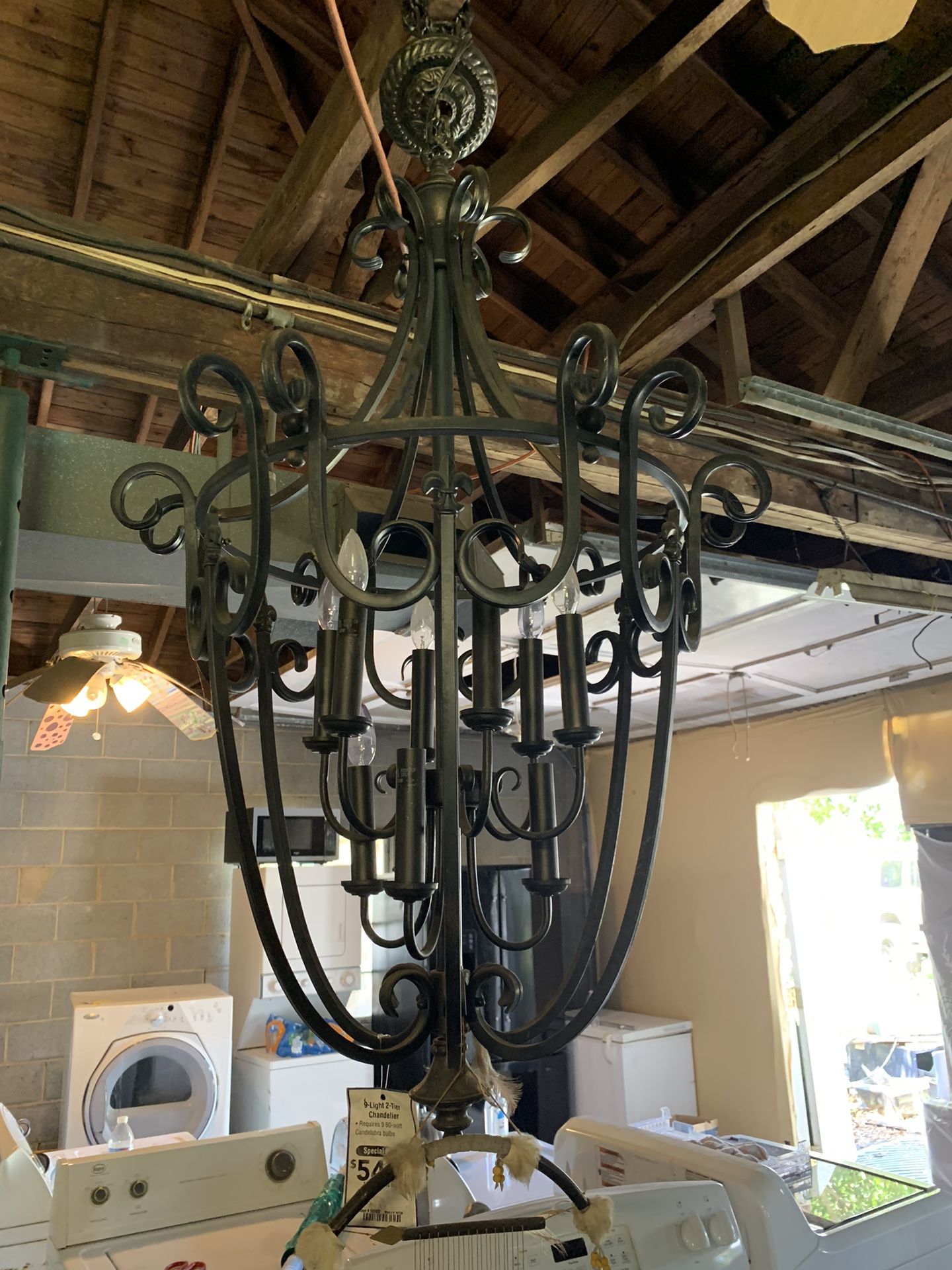 9 Lights 2 Tires Chandelier