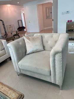 2 Luxury Upholstered Accent Chairs for living rooms