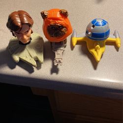2008 McDonald’s Star Wars Bobble Head Toys Set Of 3