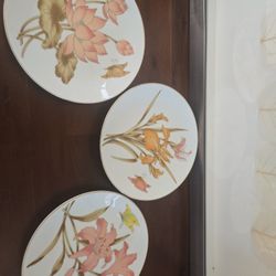 Set of 3 Vintage Japan Floral Plates – 1960s Porcelain