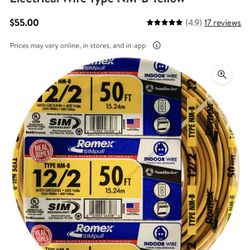 50 Ft 12/2 Wire NEW