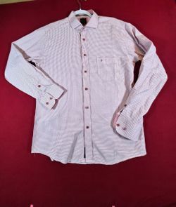 Kosta Azul Forma L Pink Check Long Sleeve Button Front Shirt SzL