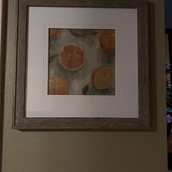Framed Lemon Wall Art 15”x15”