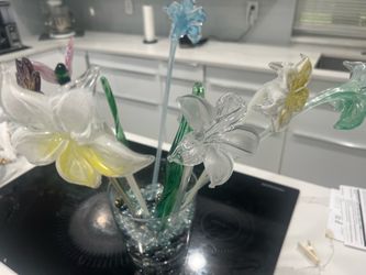 Vintage Marano Art Glass Flowers 🌺