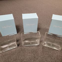 Cathy's Concepts Glass Photo Vase Style 1528 Lot of 3 Wedding Photo Insert 6" High 7 7/8" Long Home 