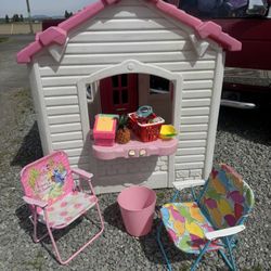 Kids Pink Table With All Toys And Chairs 
