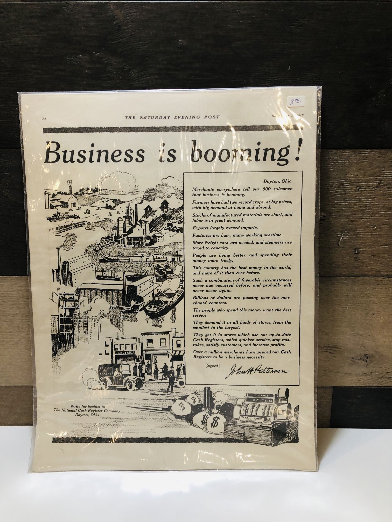 ATQ 1915 AMERICAN TELEPHONE: "Doing Business With Business Concern" Print Ad.