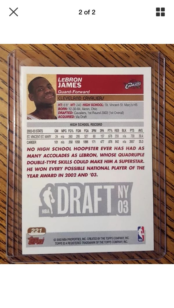 2003 Topps LeBron James Rookie Card Pulled with Vintage Breaks