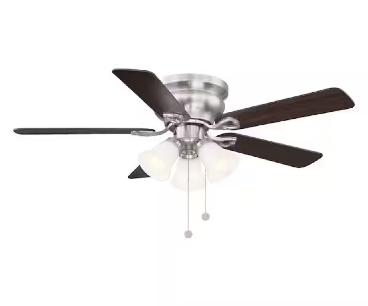Clarkston II 44 in. LED Indoor Brushed Nickel Ceiling Fan with Light Kit