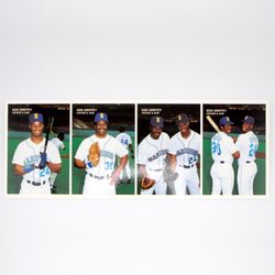 Ken Griffey Father and Son 1991 Mother's Cookies Promo #1-4 Mariners MLB Uncut Sheet