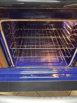 Blue Enamel Electric Oven and refrigerator LG too and microwave all LG