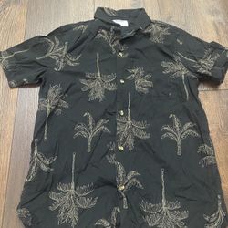 Men’s Black Palm Tree Button Shirt Size Small By Old Navy #20