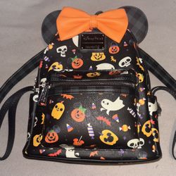 2021 Disney Parks Exclusive Disney Loungefly Minnie Mouse Halloween Mini Backpack 
