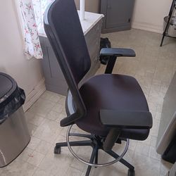 Black Mesh Drafting Chair with Footring