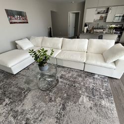 New White 5pc Cloud Sectional Couch Dupe