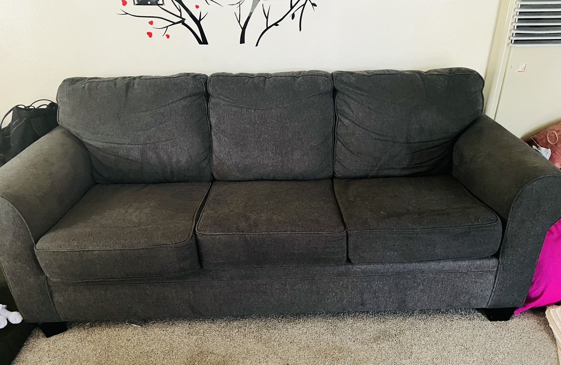 Sofa Set Grey Blue & Light Grey Covers Included